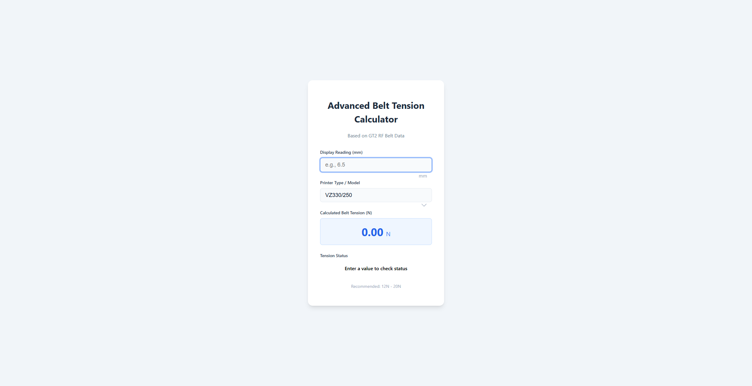 Belt Tension Calculator